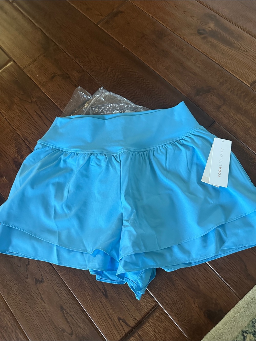 Yogalicious Bright Aqua Layered Athletic Skort